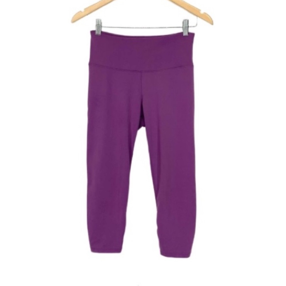 Balance Collection Purple Soft & Stretchy Athletic Leggings With Cross Cut Calf